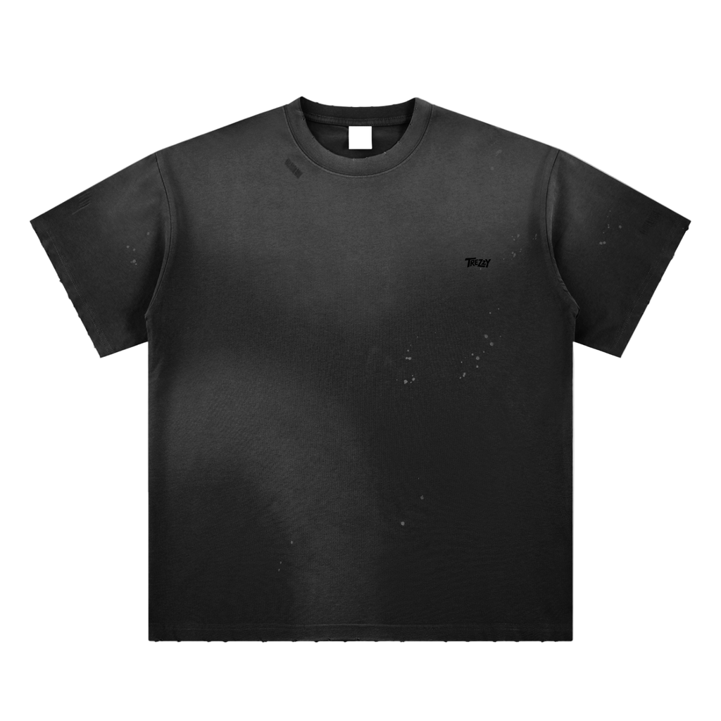 Hand-Frayed Sunfade Paint Splatter T-Shirt