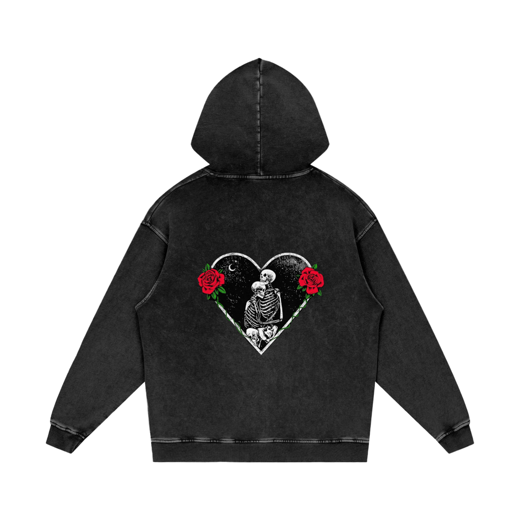 Snow Washed Loose Cotton Hoodie