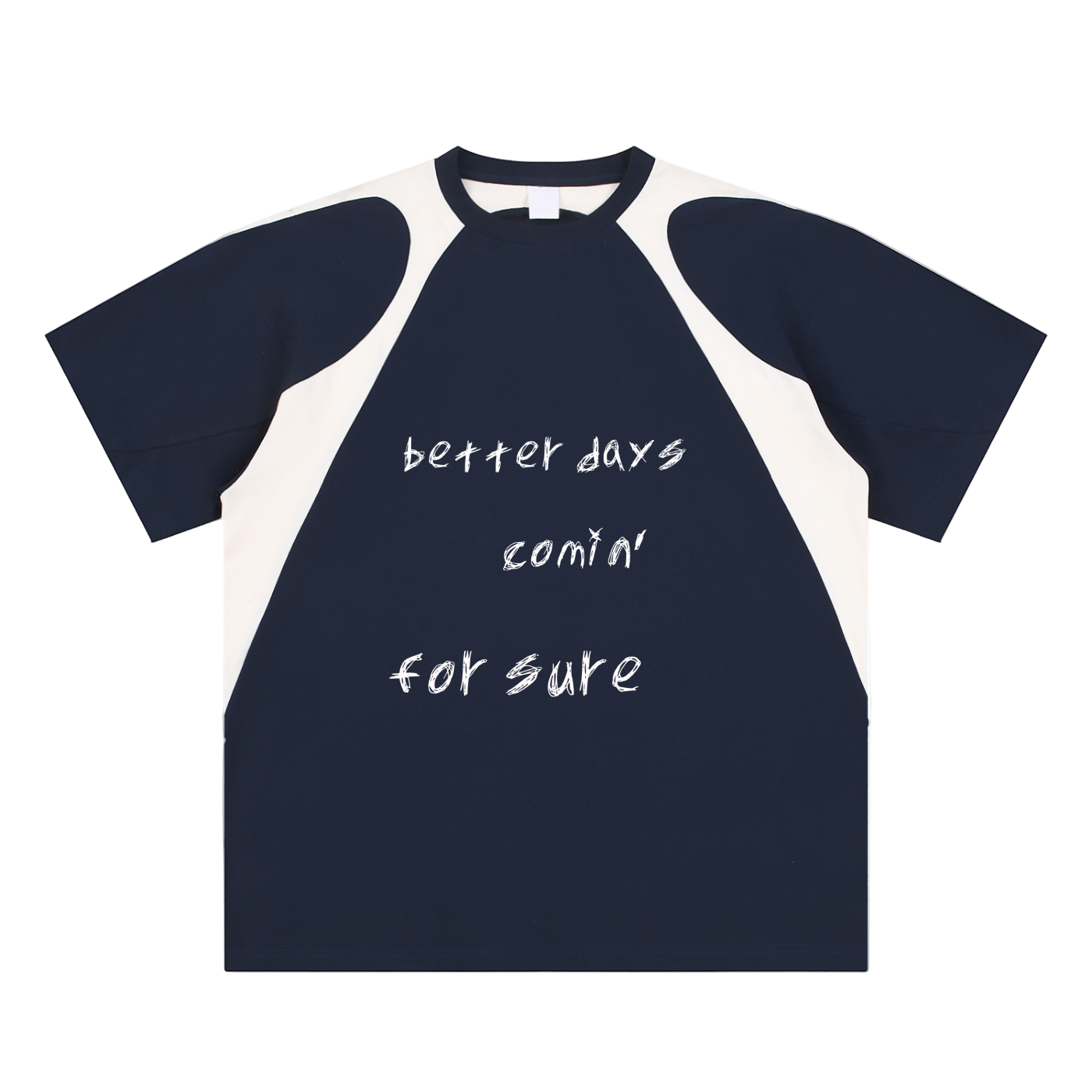 Contrast Panel Cotton T-Shirt
