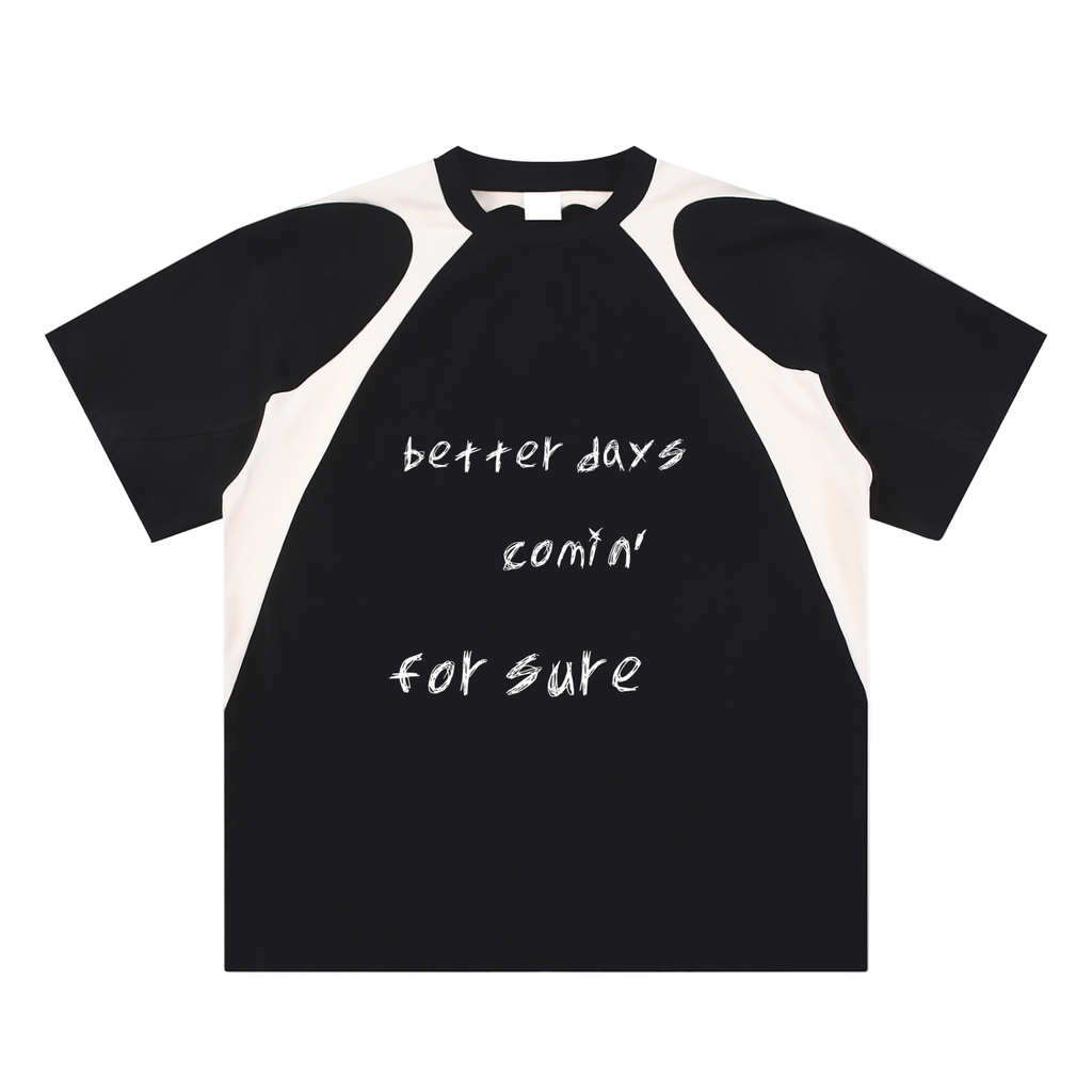 Contrast Panel Cotton T-Shirt