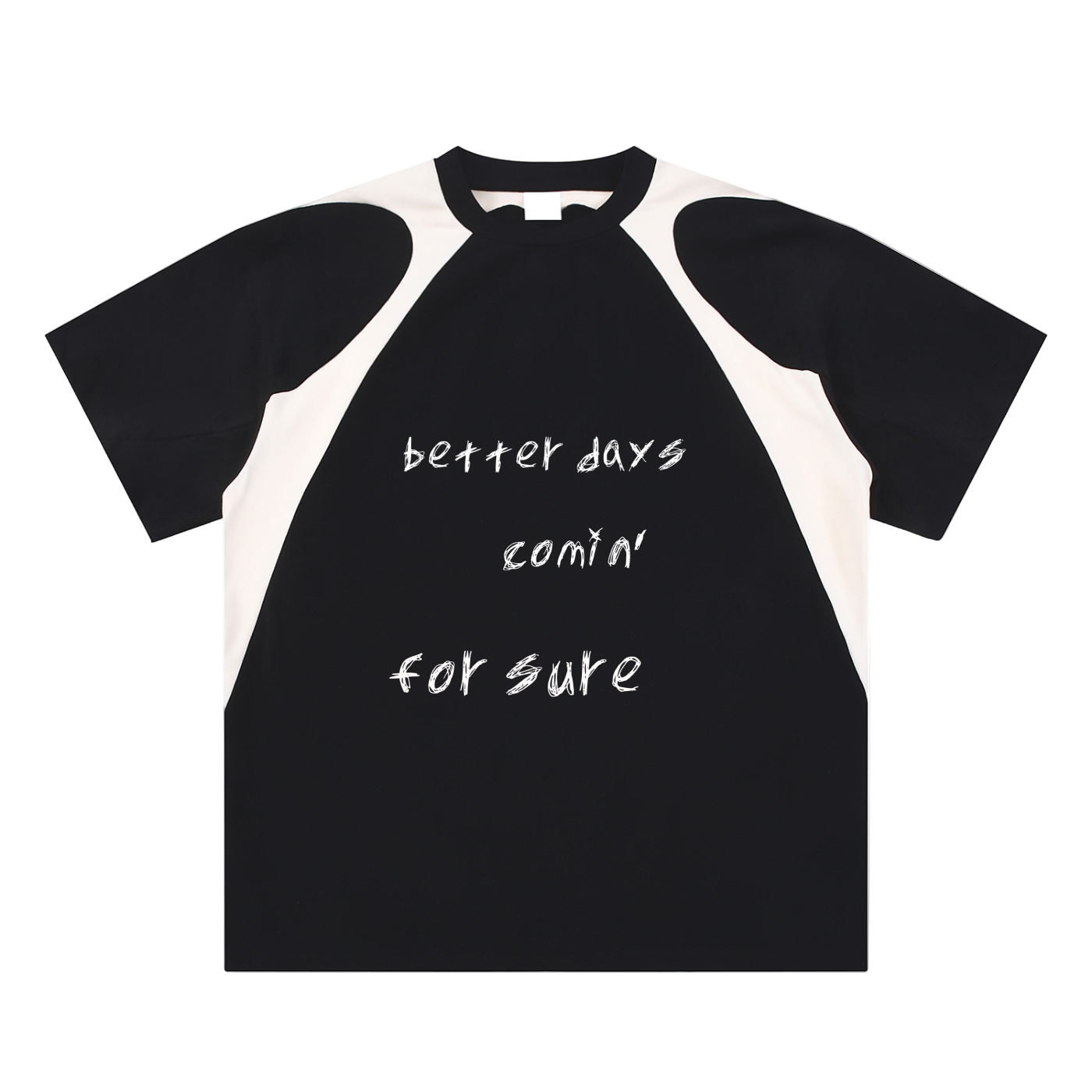 Contrast Panel Cotton T-Shirt