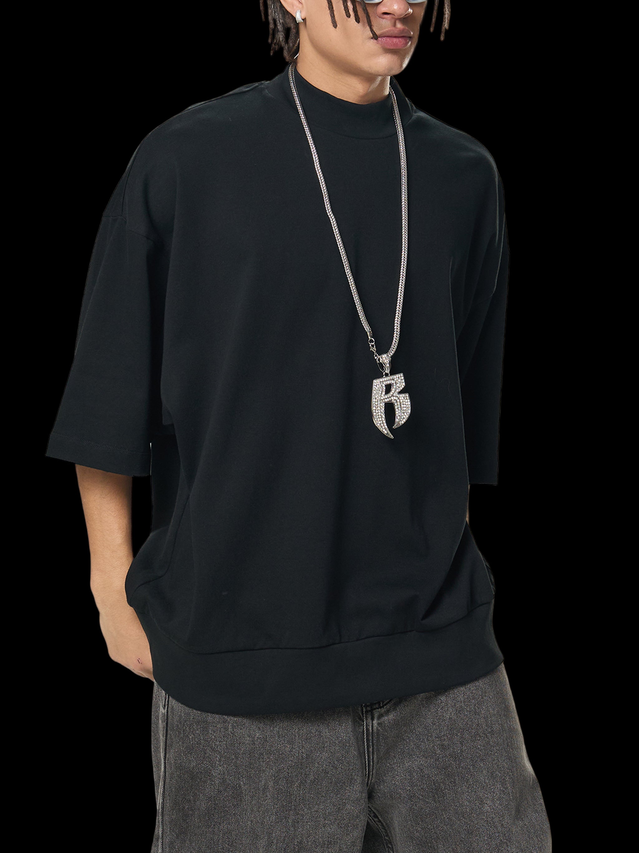 Heavyweight Oversized Mock Neck T-shirt
