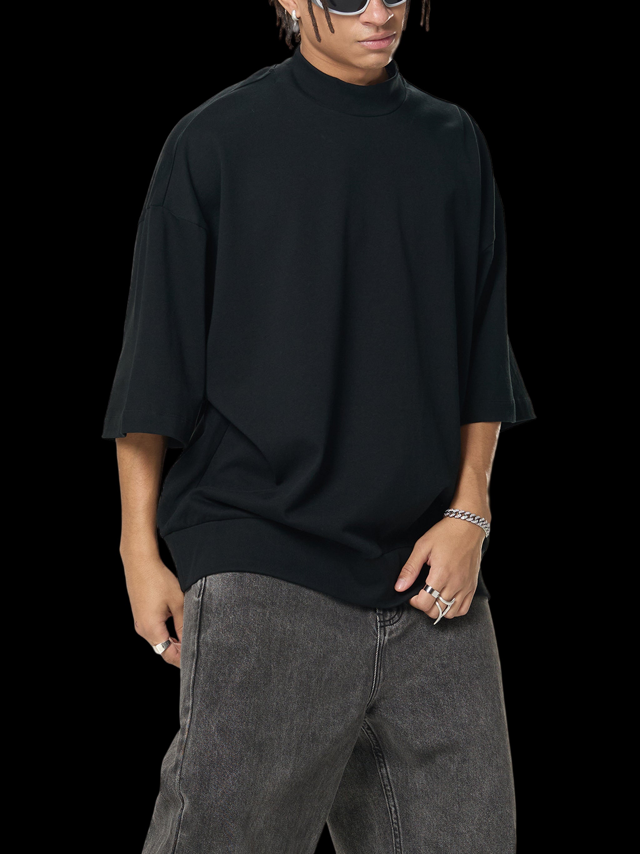 Heavyweight Oversized Mock Neck T-shirt