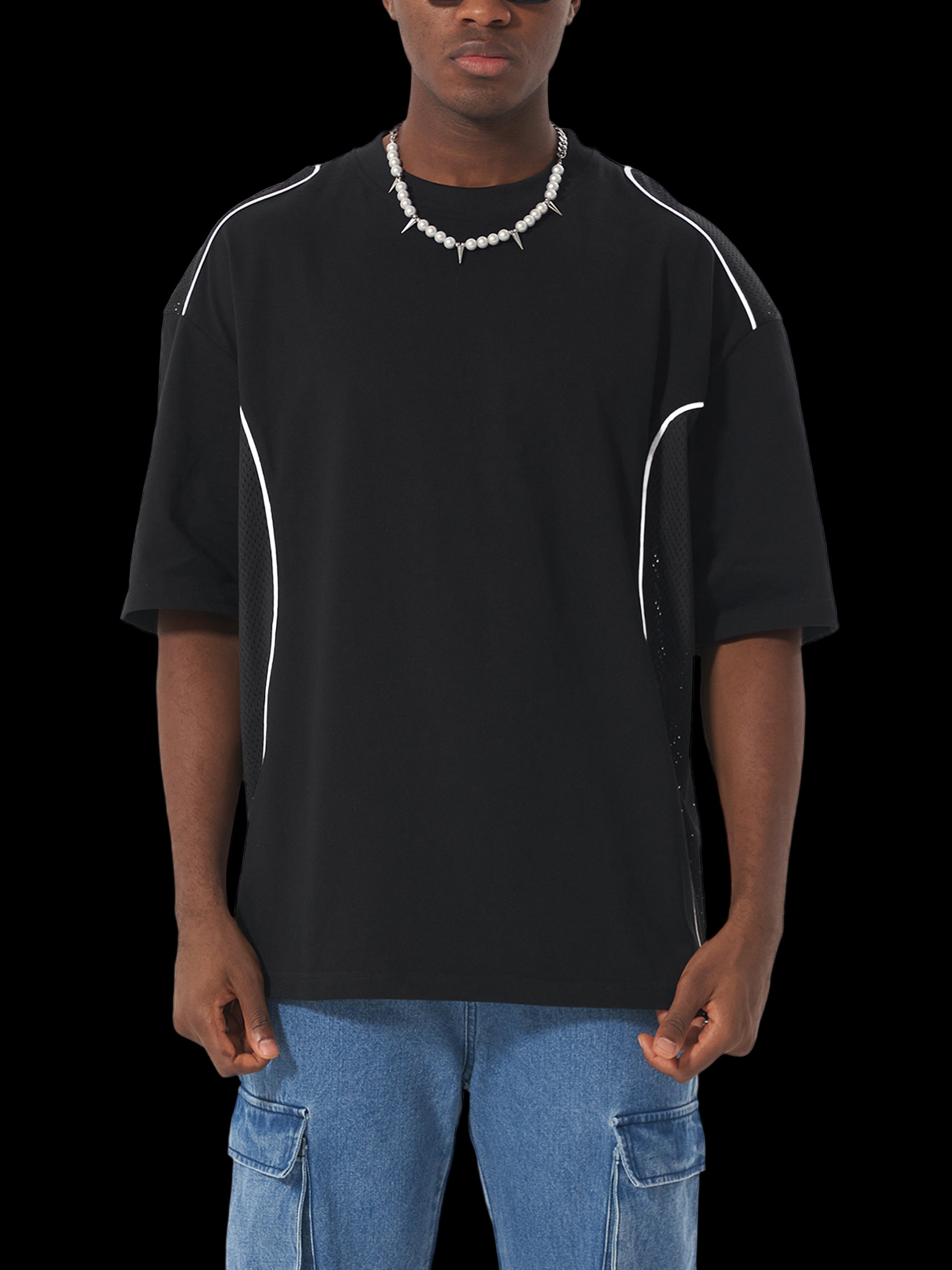 Contrast Piped Panel T-Shirt