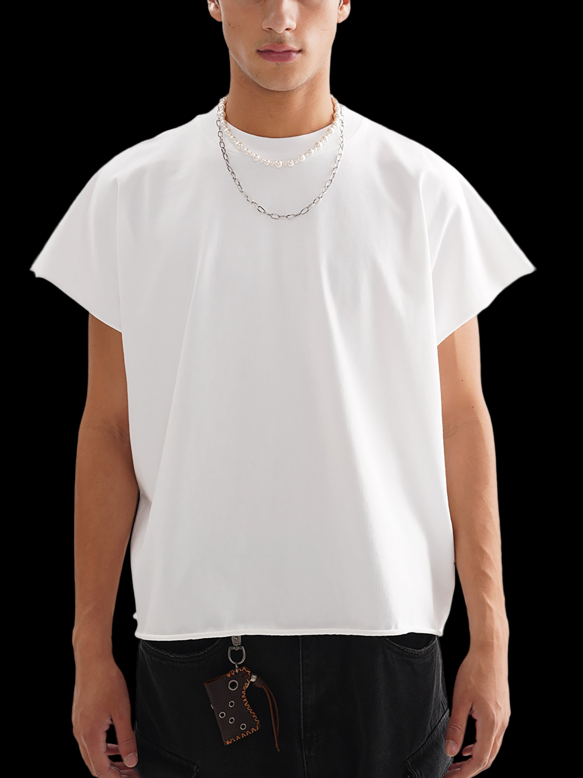 Raw Edge Boxy Non-Shrink T-Shirt