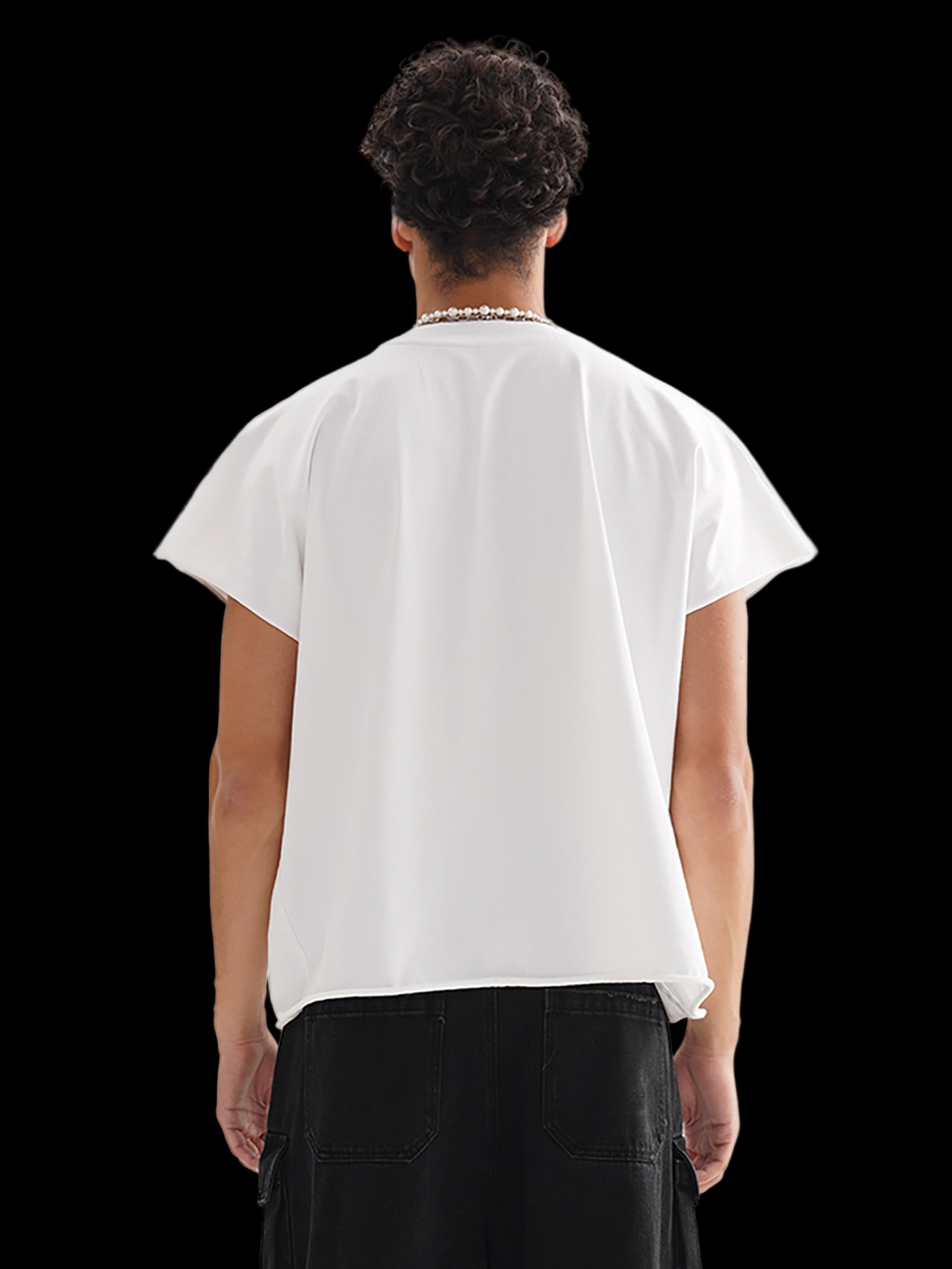 Raw Edge Boxy Non-Shrink T-Shirt