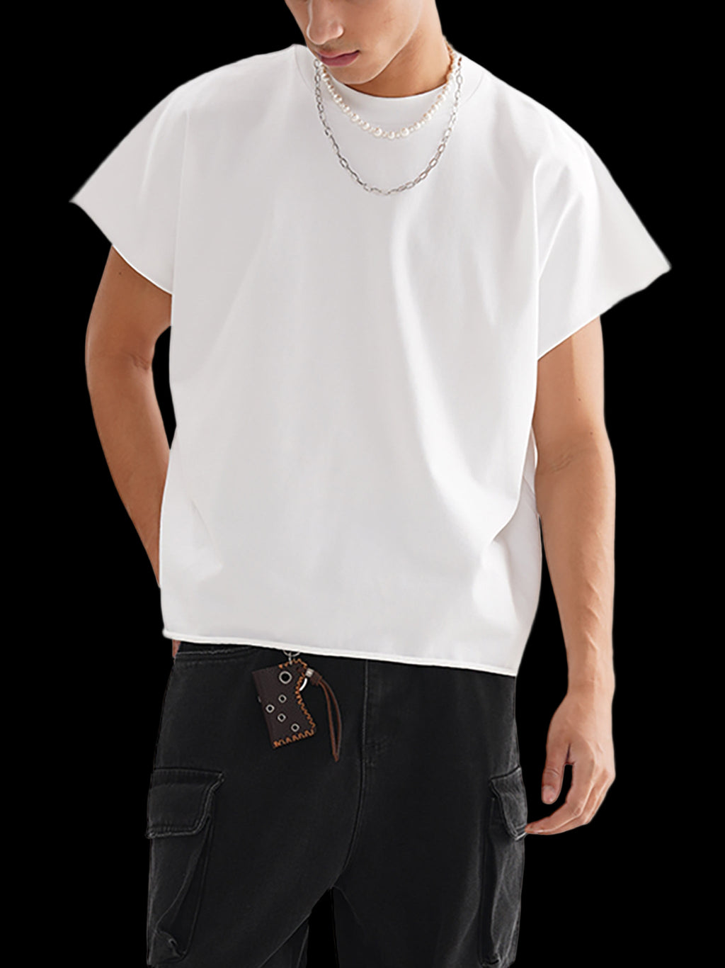 Raw Edge Boxy Non-Shrink T-Shirt