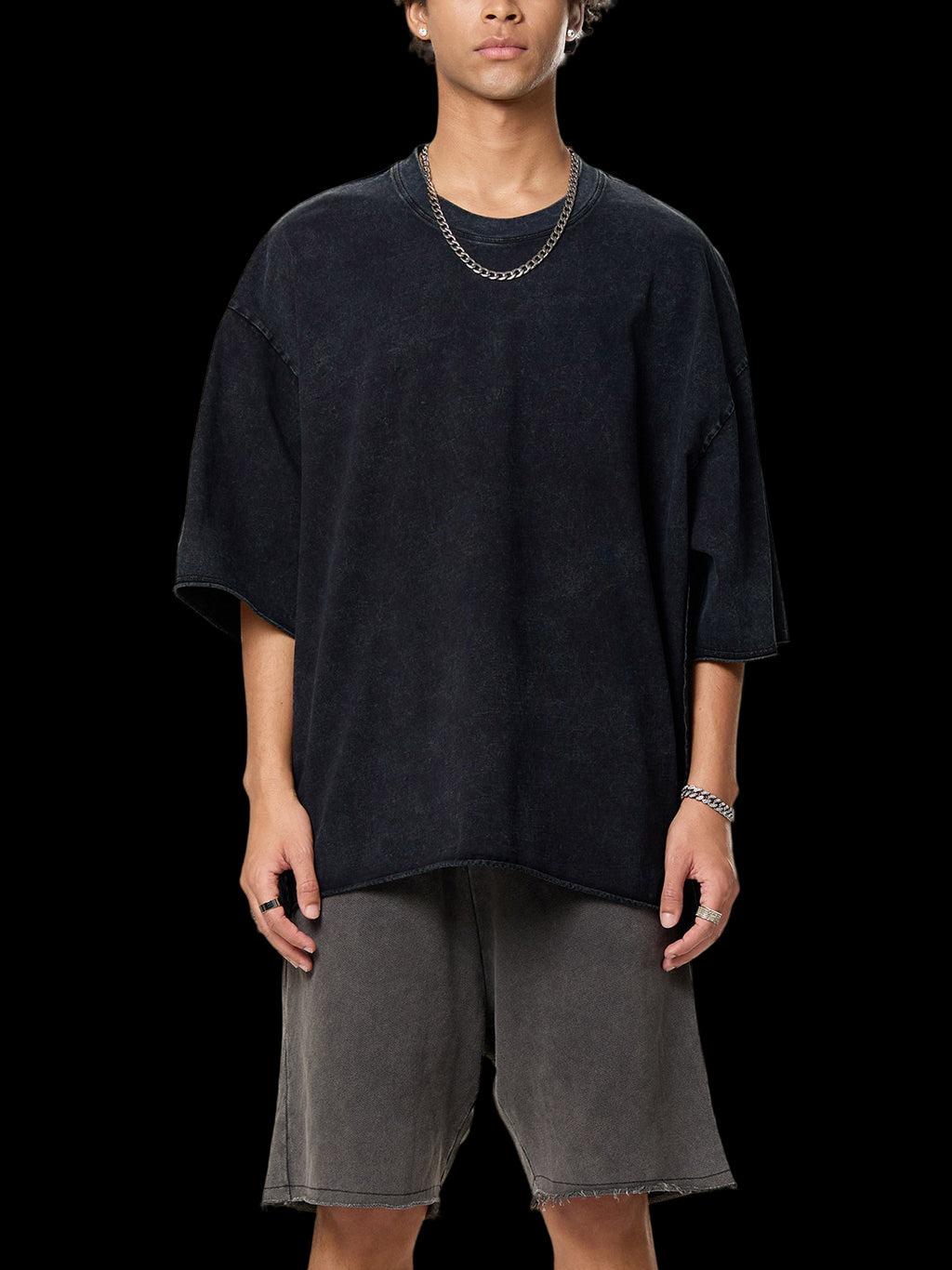 Raw Edge Snow Washed Boxy T-Shirt
