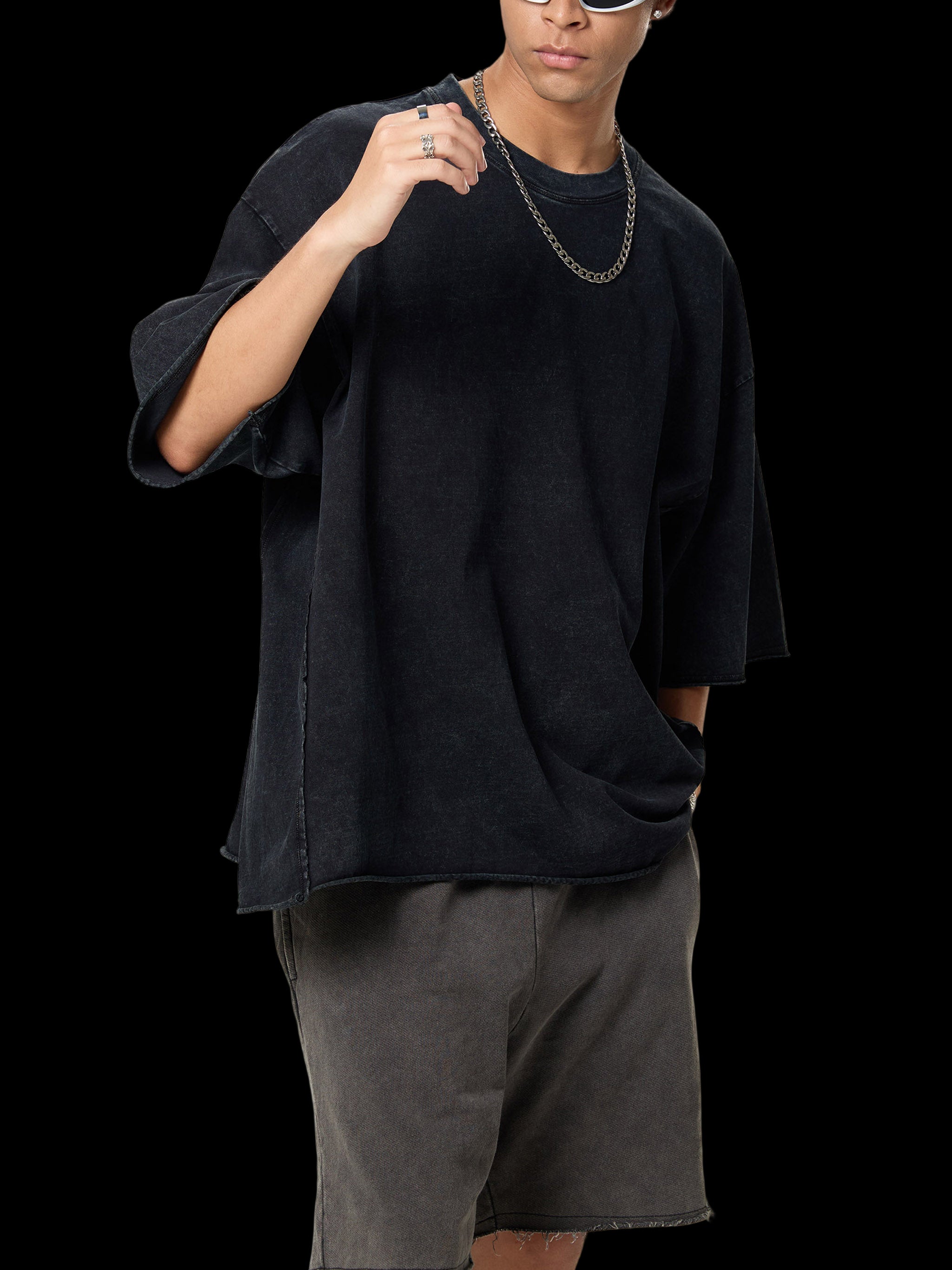 Raw Edge Snow Washed Boxy T-Shirt