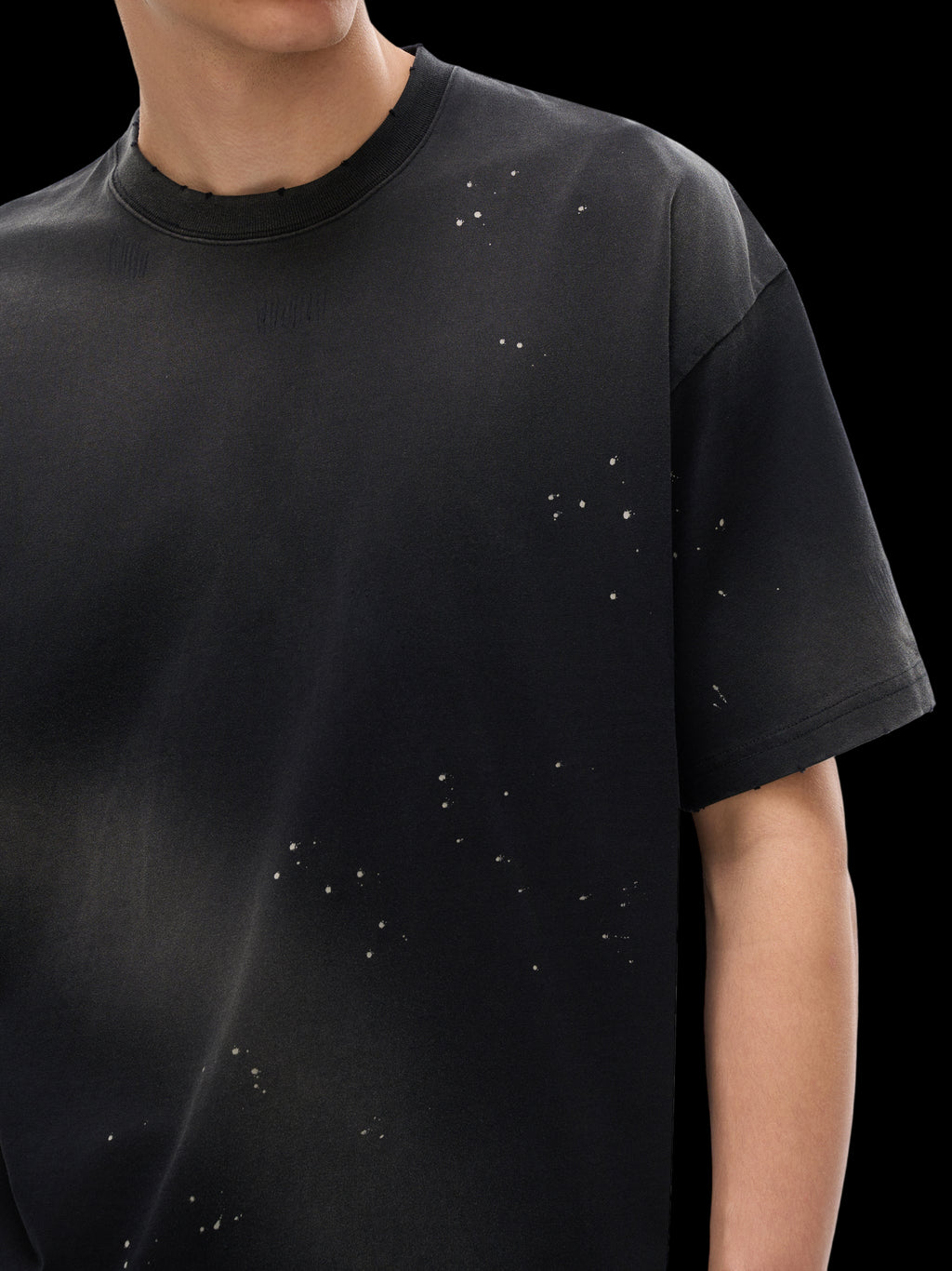 Hand-Frayed Sunfade Paint Splatter T-Shirt