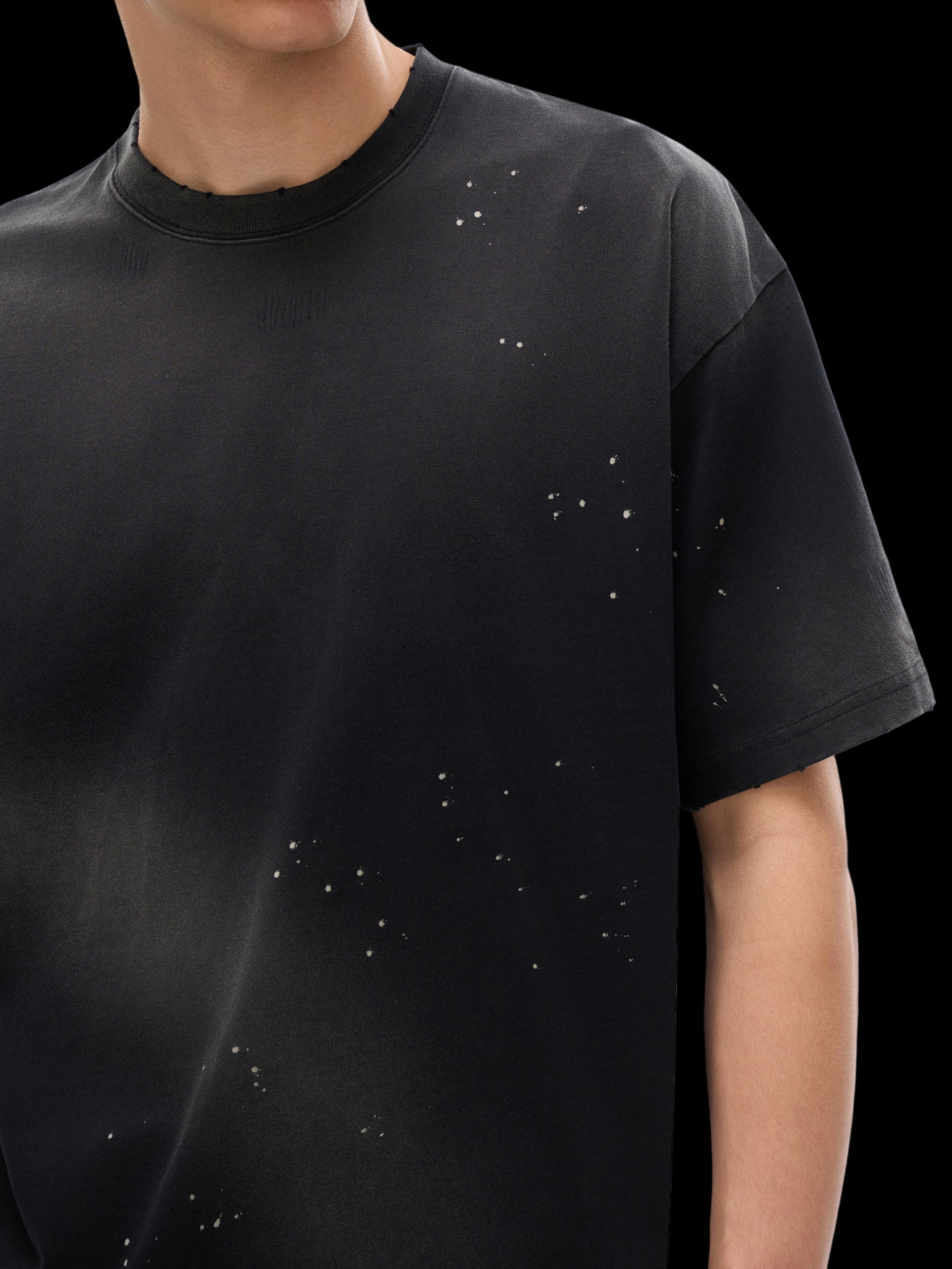 Hand-Frayed Sunfade Paint Splatter T-Shirt