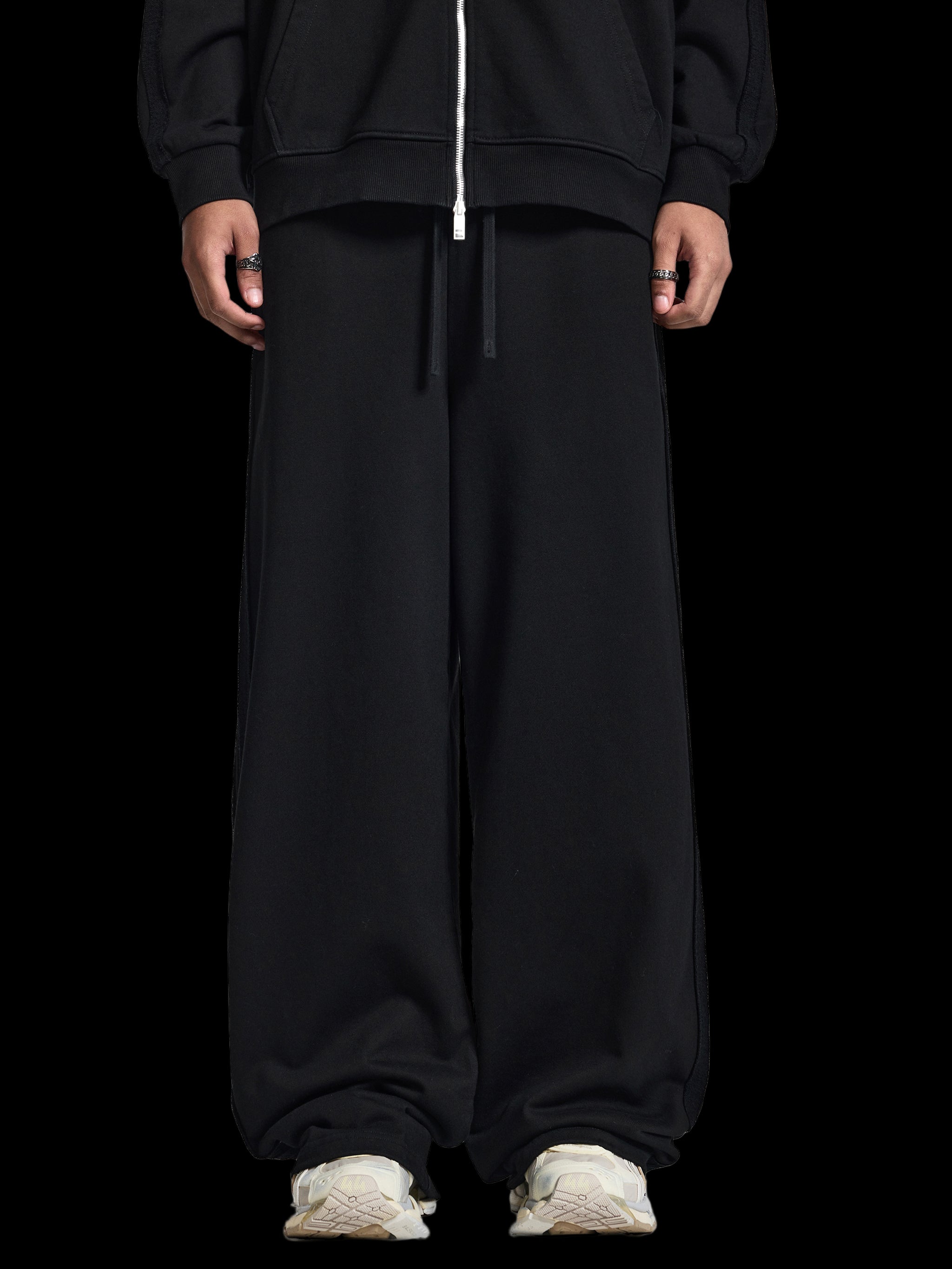 Contrast Tape Straight-Leg Sweatpants