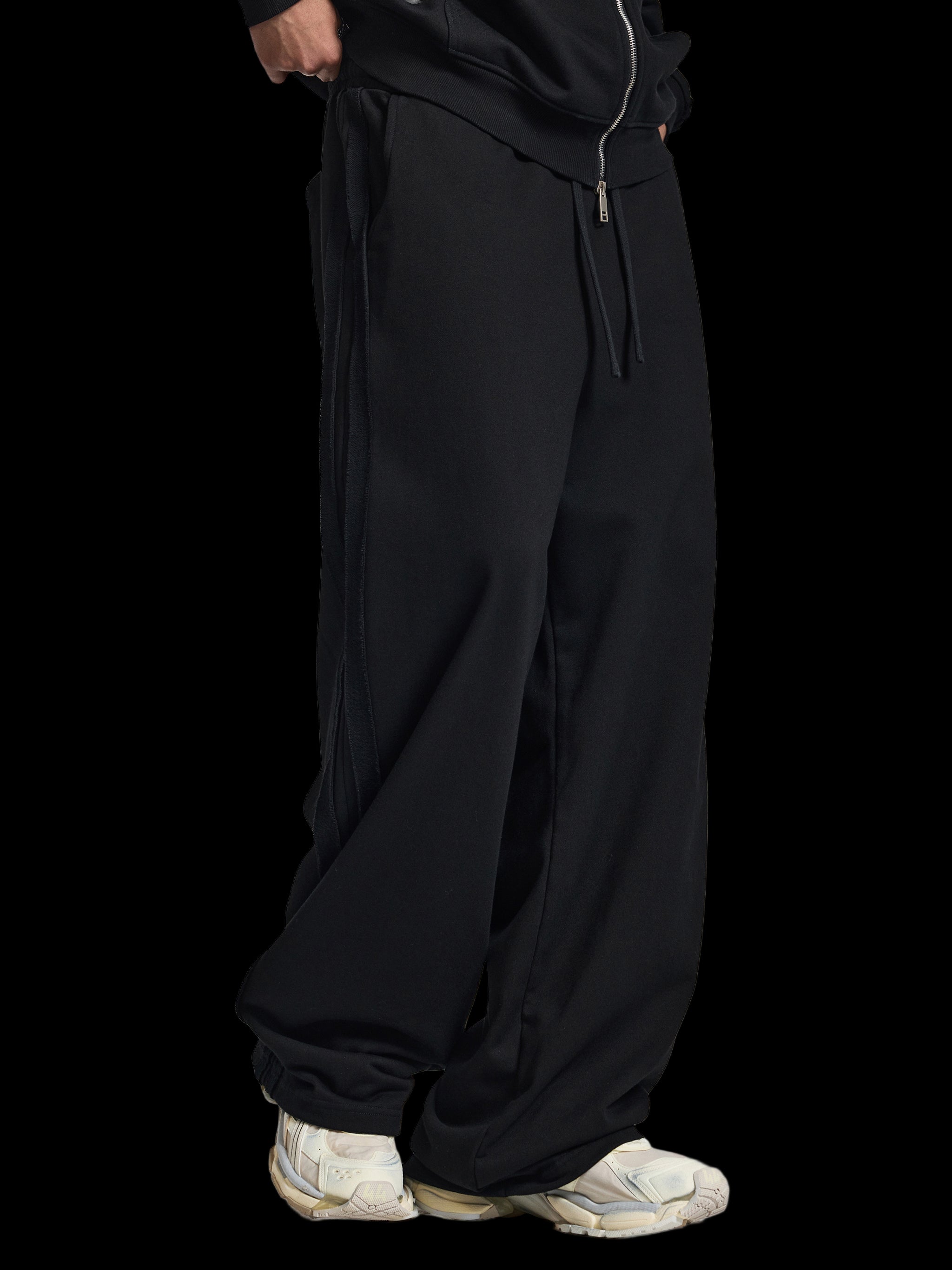 Contrast Tape Straight-Leg Sweatpants