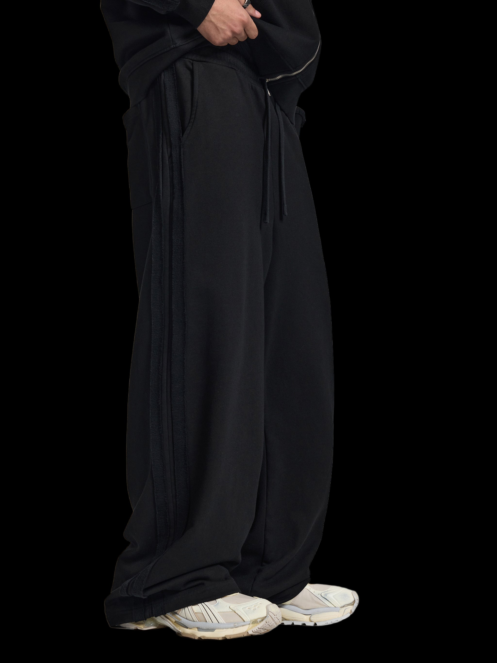 Contrast Tape Straight-Leg Sweatpants