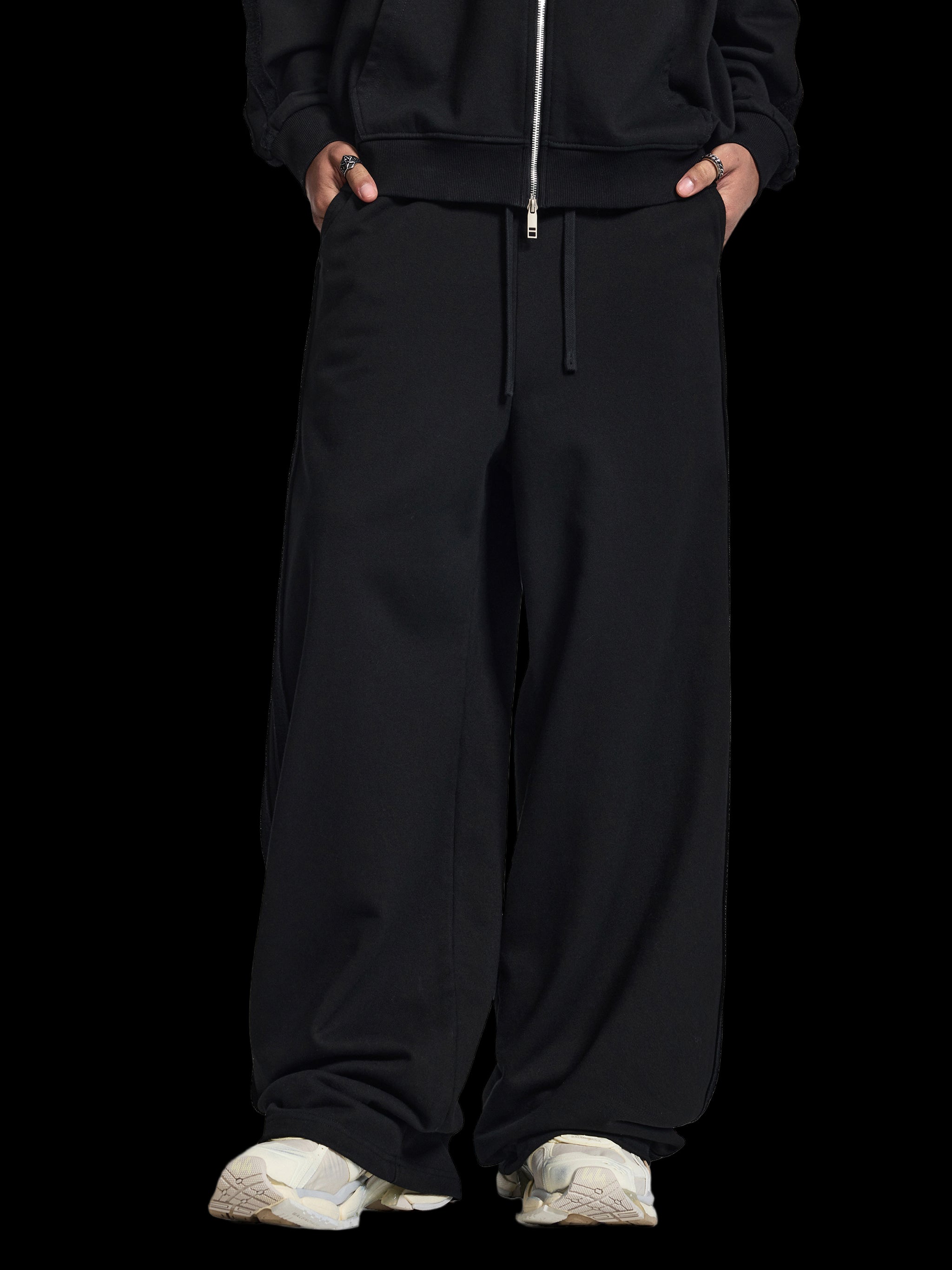Contrast Tape Straight-Leg Sweatpants