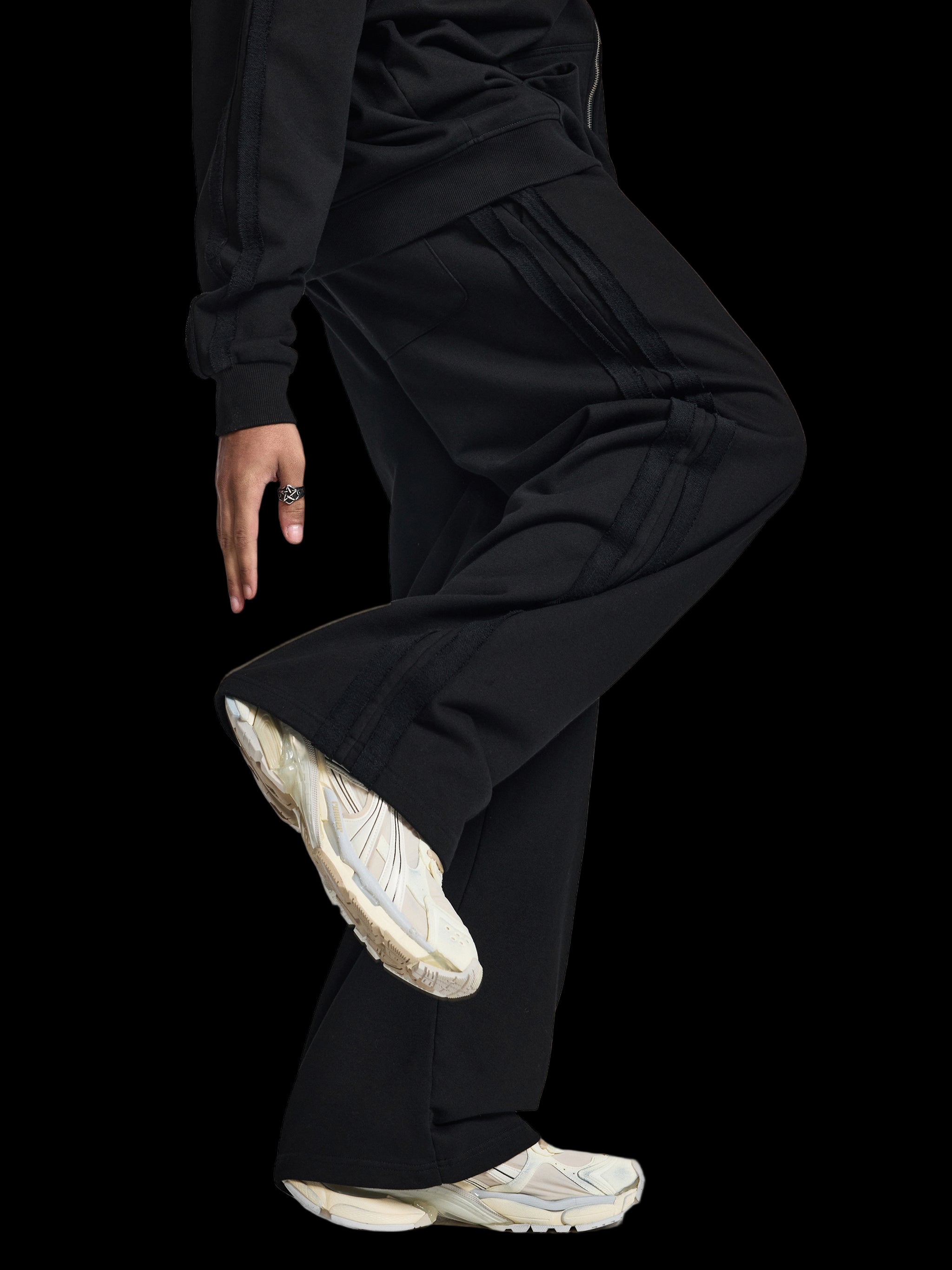 Contrast Tape Straight-Leg Sweatpants