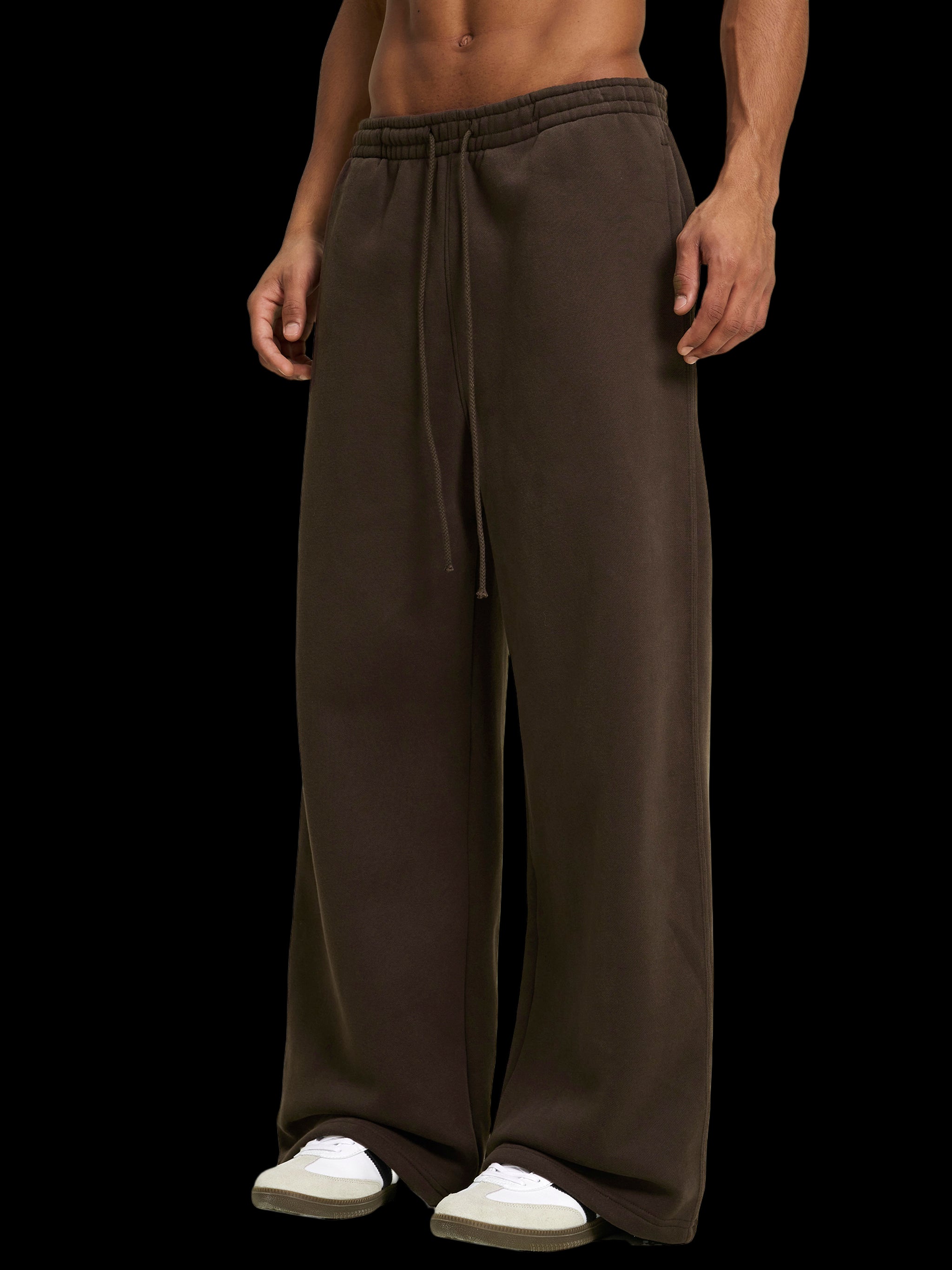 Fleece Drawstring Straight-Leg Sweatpants